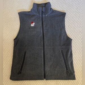 UNIVERSITY OF GEORGIA Fleece Vest Men Medium Columbia UGA Bulldogs Gray Full-Zip